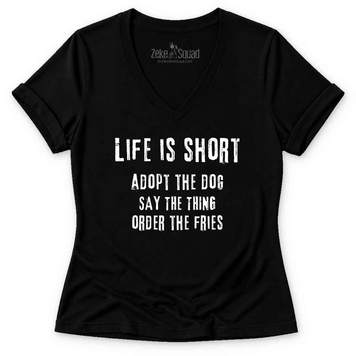 ADOPT. Women's V-neck - Zeke Squad