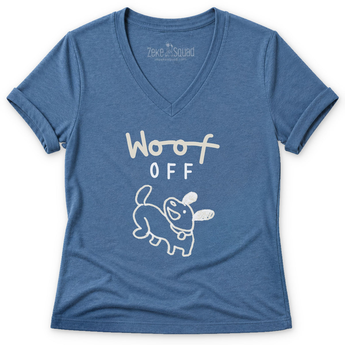 Woof Off Vintage Women's V-neck - Zeke Squad