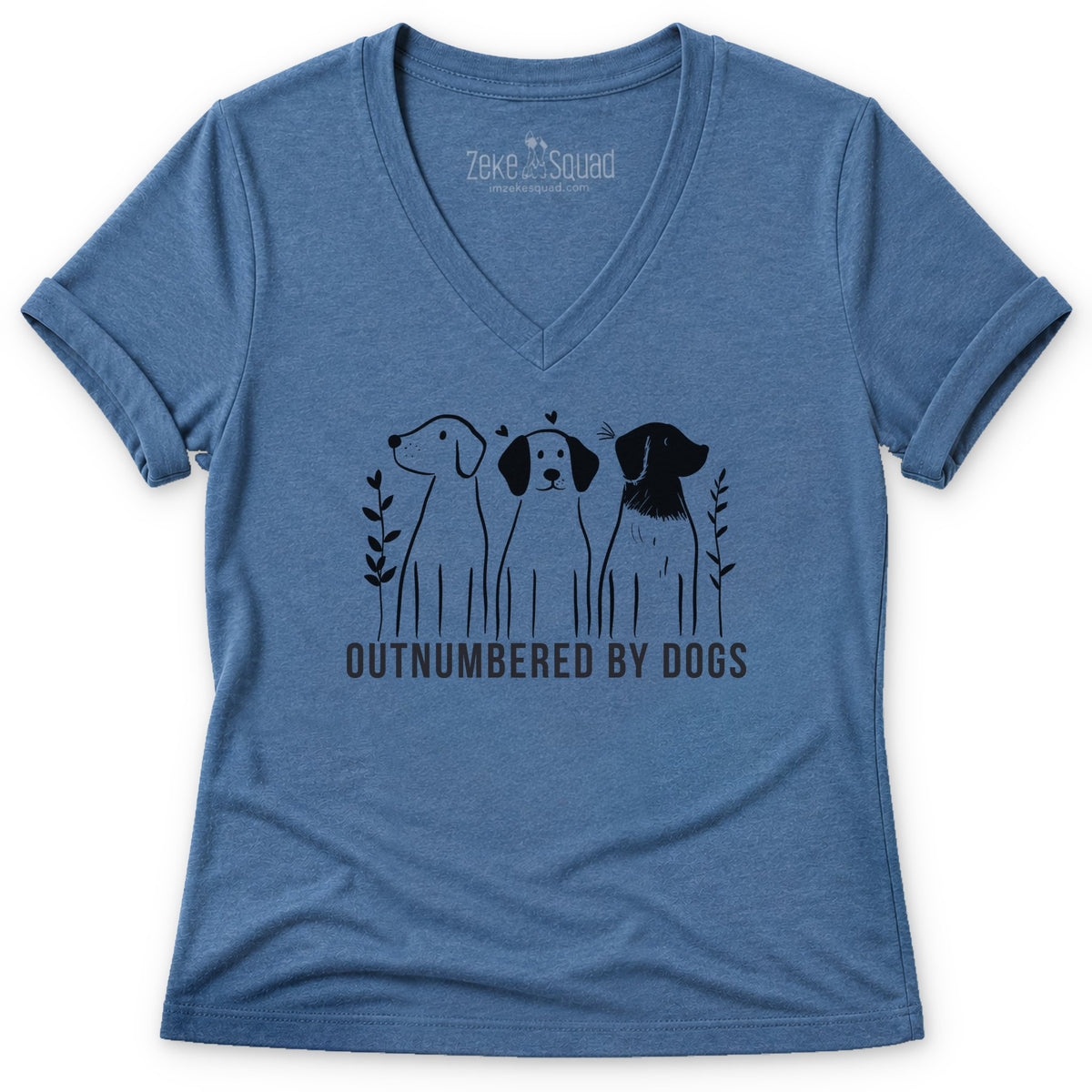 Outnumbered Women's V-neck - Zeke Squad