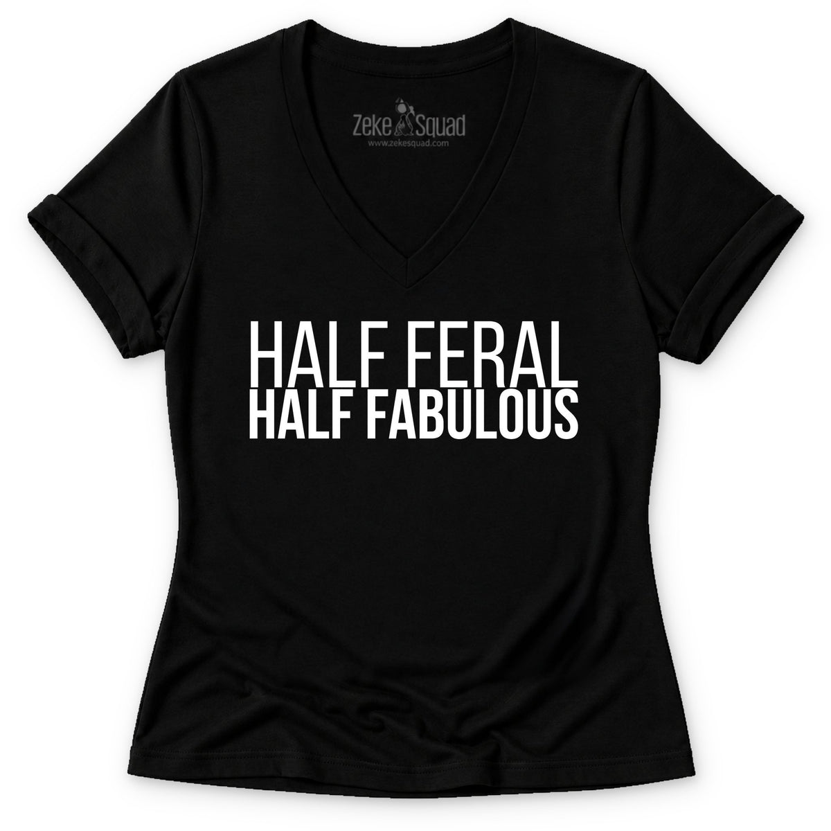 Half & Half Women's V-neck - Zeke Squad