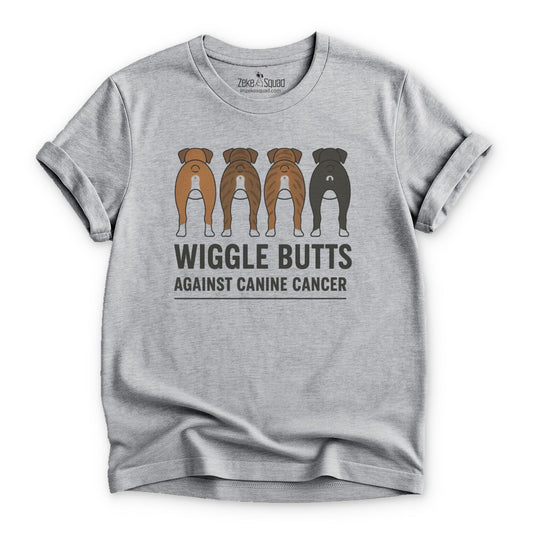 Wiggle Butts Against Canine Cancer T-shirt - Zeke Squad