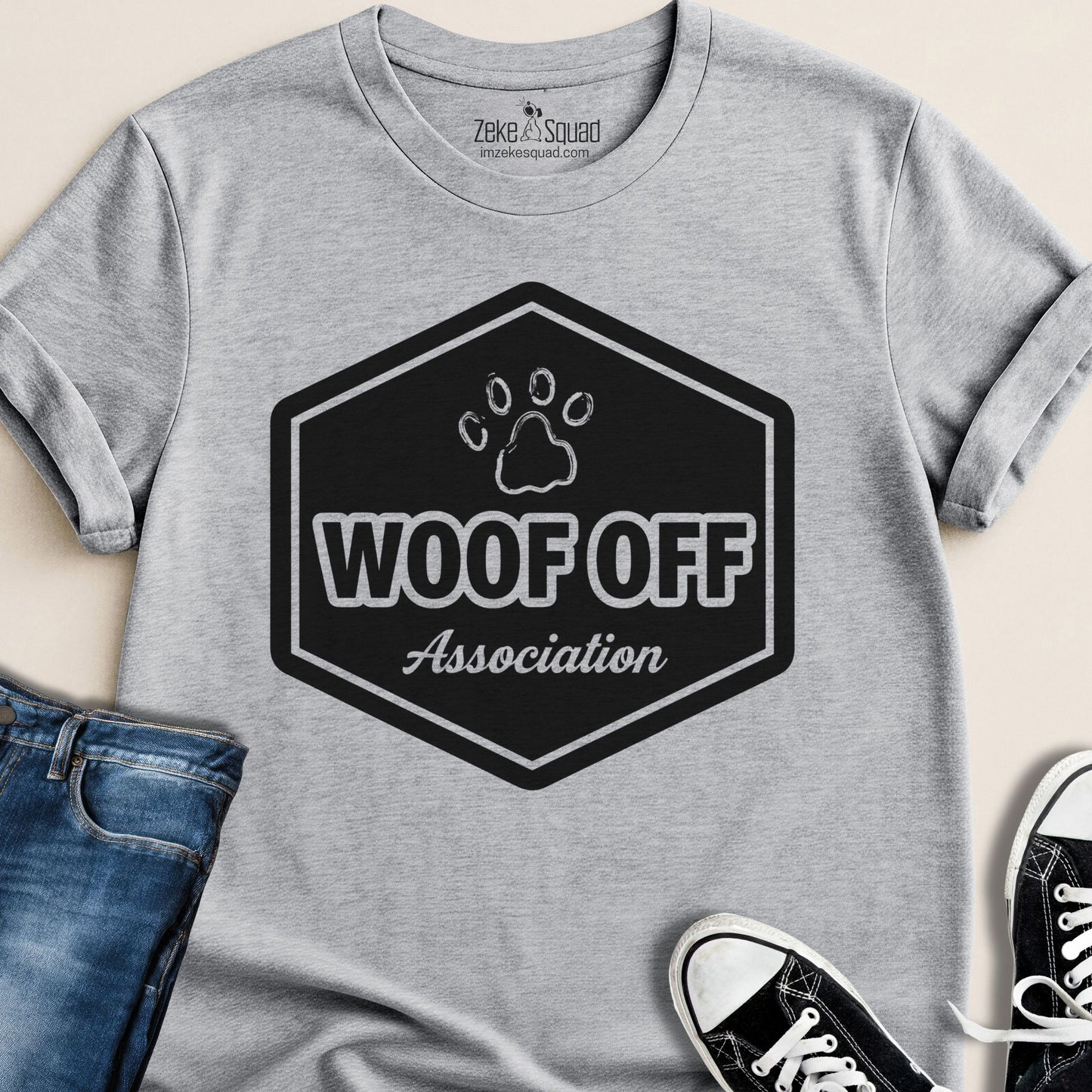 Woof Off Association T-shirt - Zeke Squad