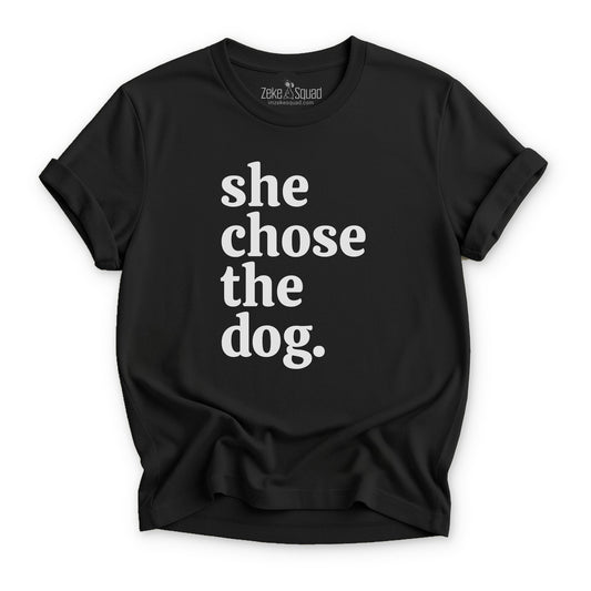 She chose the dog T-shirt - Zeke Squad