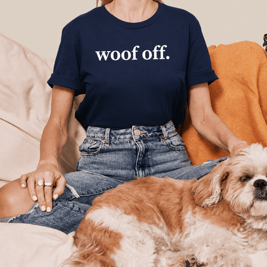 Woof Off tee in black for dog people | Zeke Squad