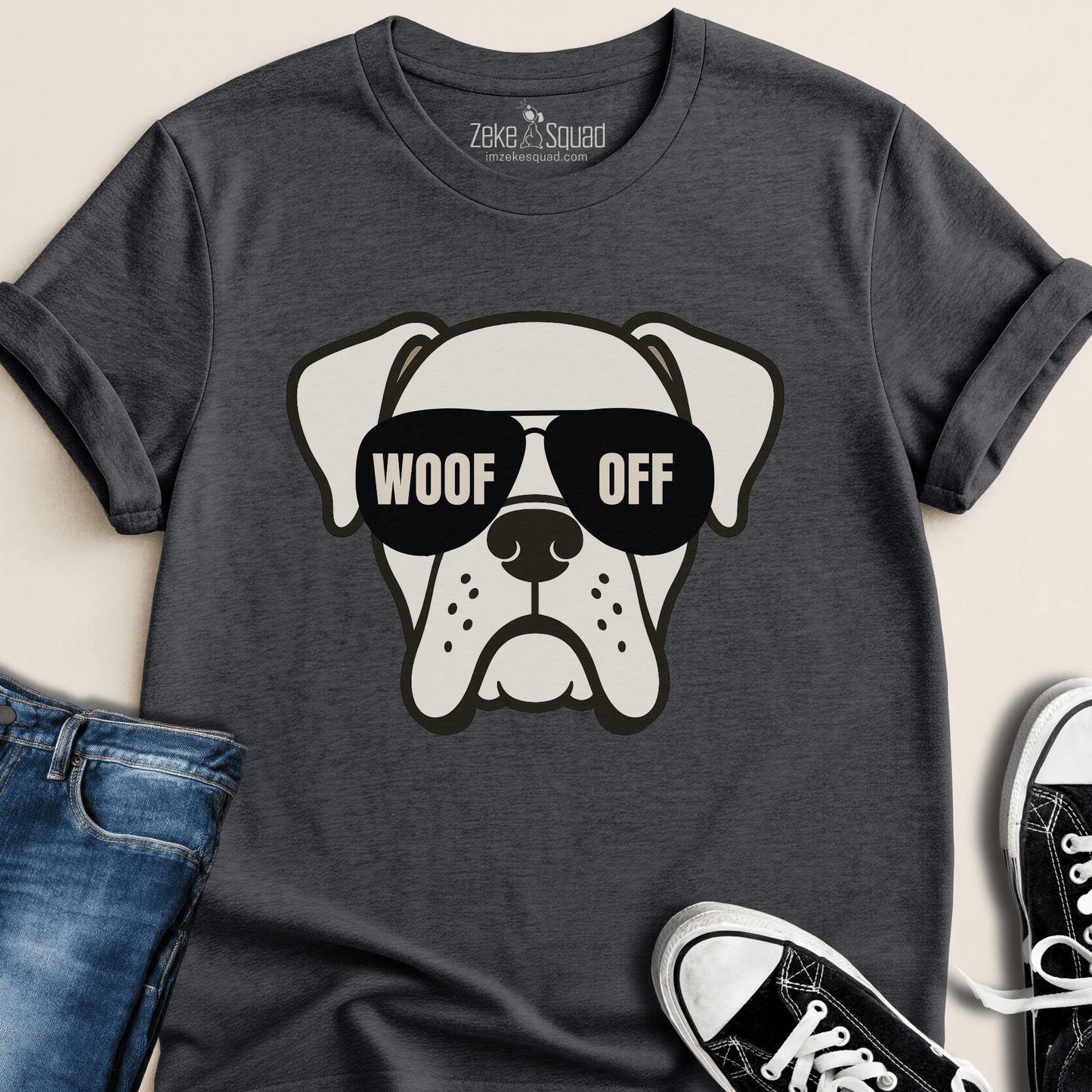 Woof Off. Shady Boxer T-shirt - Zeke Squad