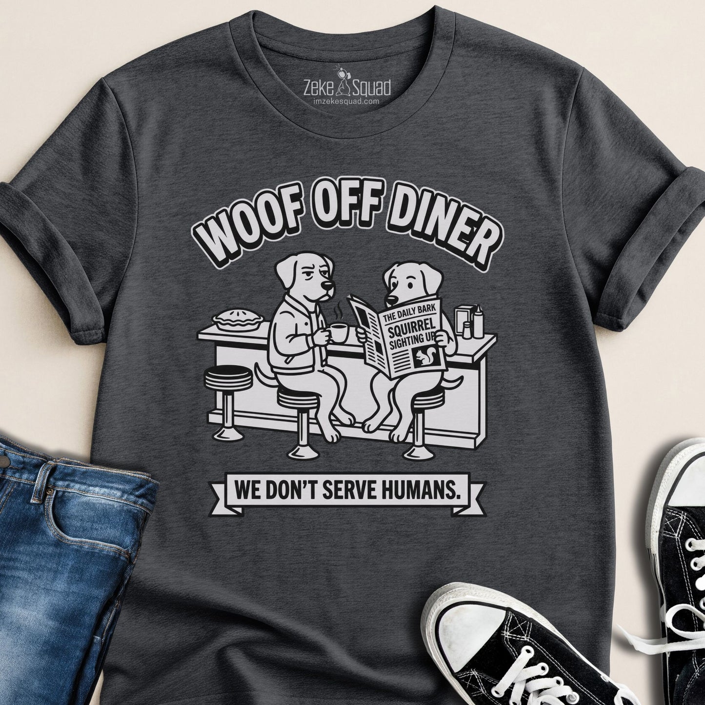Woof Off Diner T-shirt - Zeke Squad