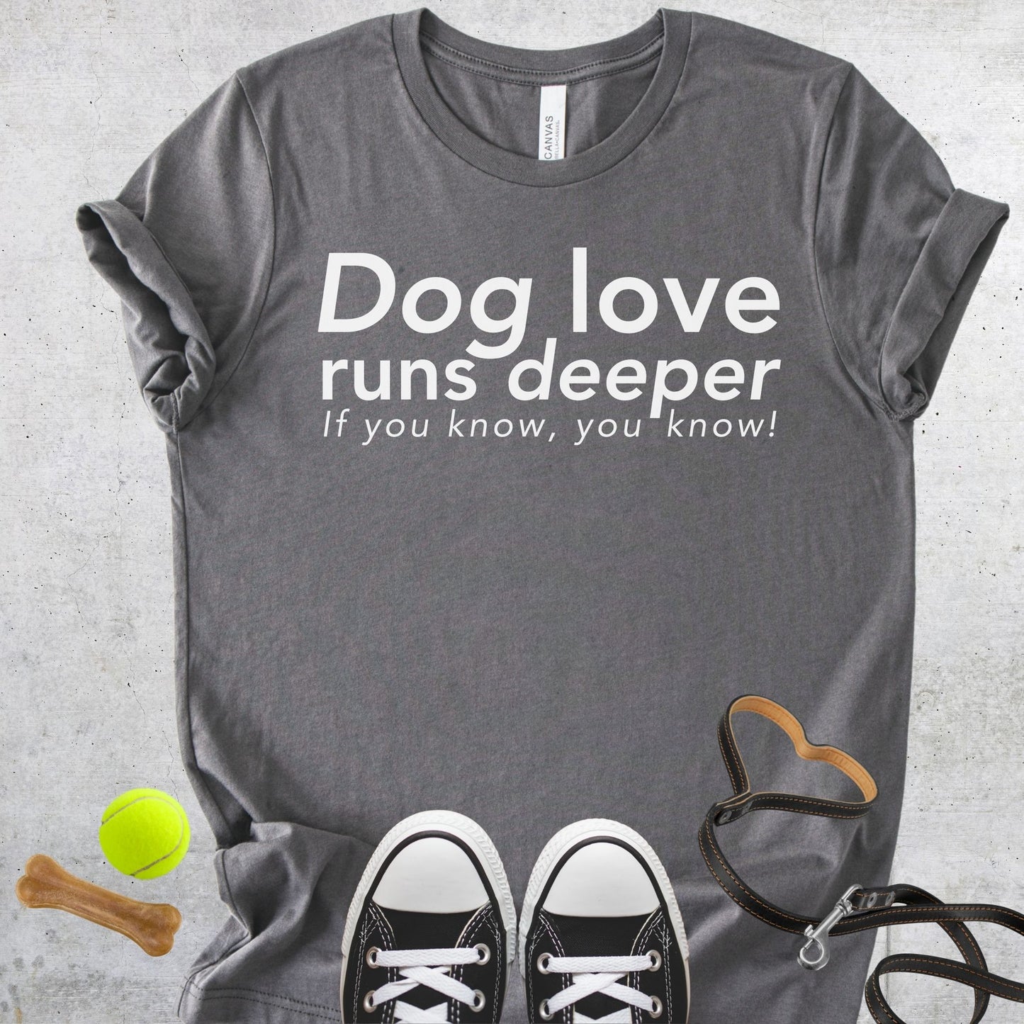 Unisex Zeke Squad T-shirt with the quote “Dog love runs deeper, if you know you know” for dog lovers and pet parents.