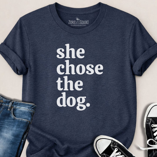 She chose the dog T-shirt - Zeke Squad