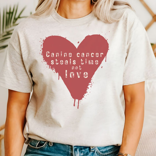 Canine Cancer Steals Time Not Love T-shirt Canine Cancer Awareness - Zeke Squad