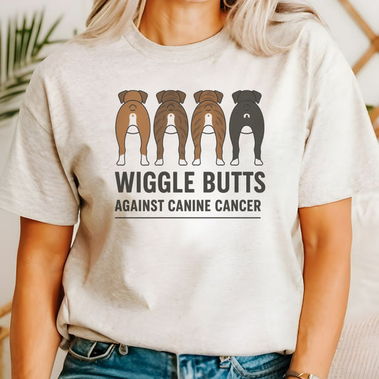 Wiggle Butts Against Canine Cancer T-shirt - Zeke Squad