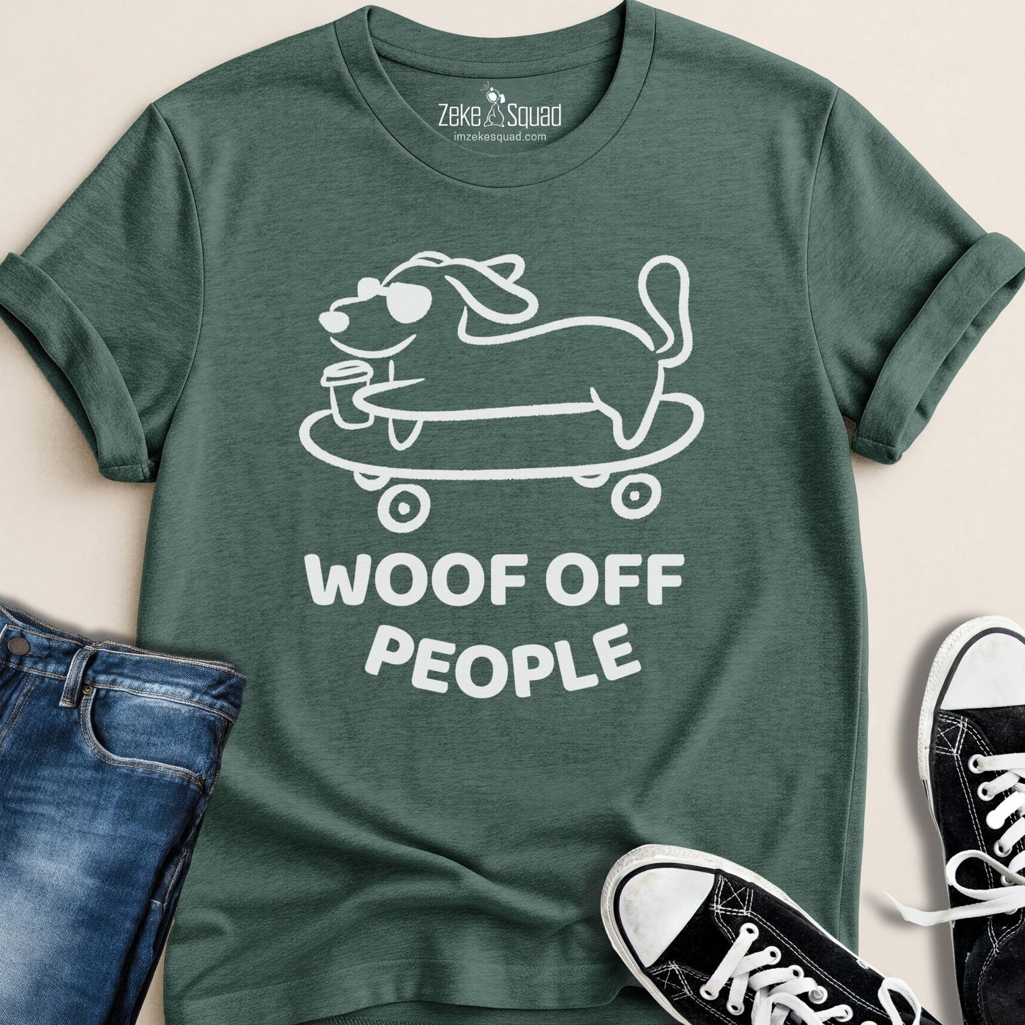 Woof Off People T-shirt - Zeke Squad