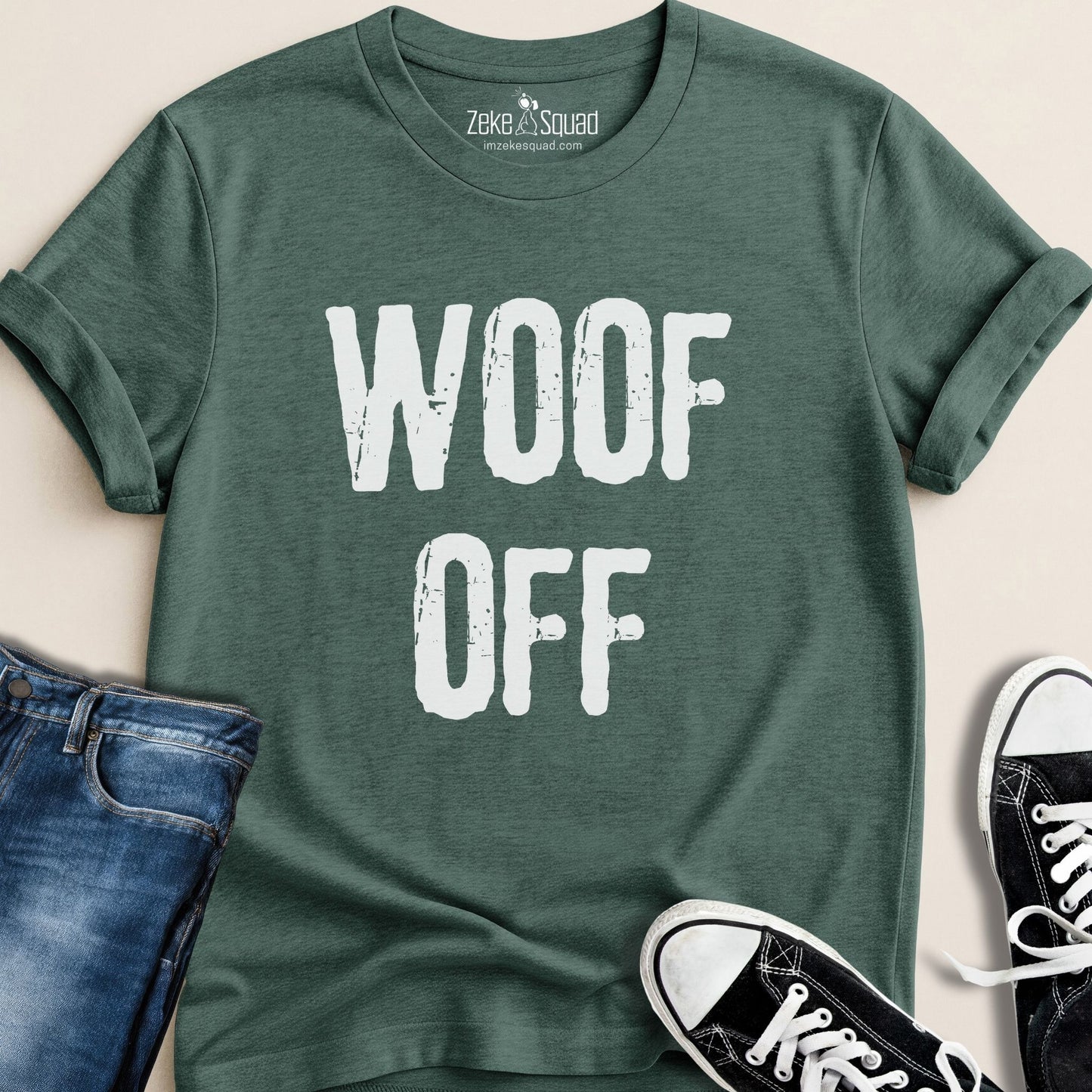 Woof Off Grunge Style T-shirt - Zeke Squad