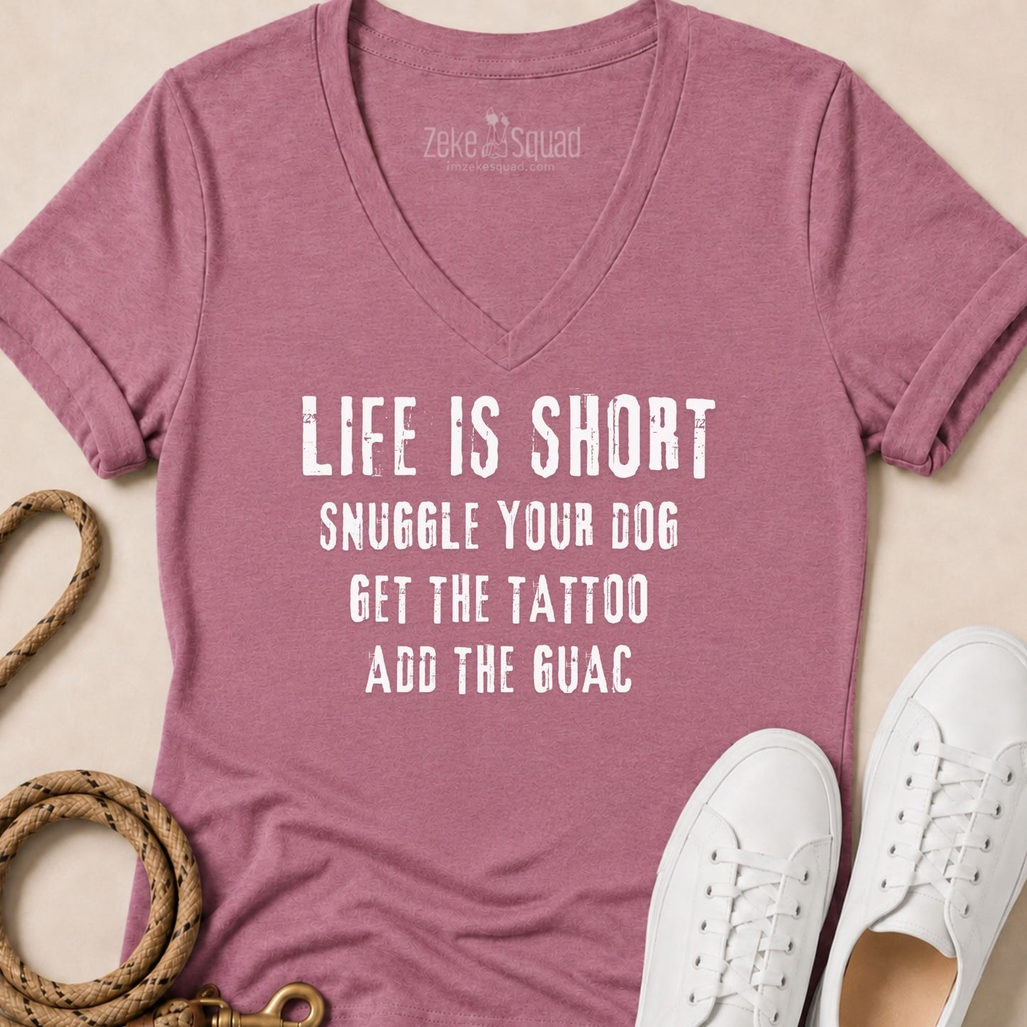 Life is Short. Snuggle Your Dog Women's V-neck - Zeke Squad