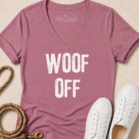 Woof Off Grunge Women's V-neck