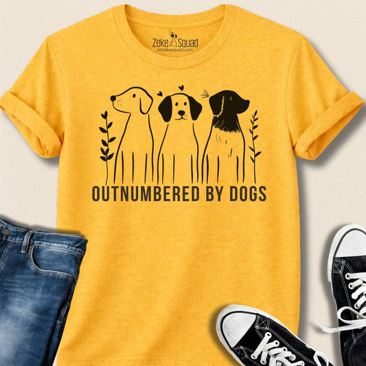 Outnumbered By Dogs T-shirt - Zeke Squad
