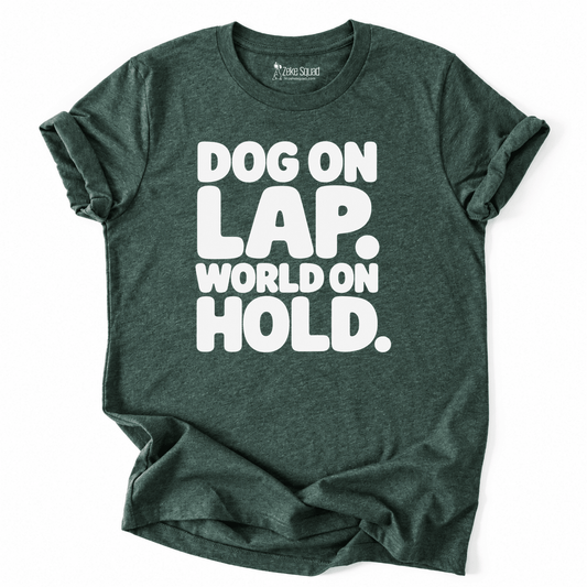Dog on Lap T-shirt - Zeke Squad