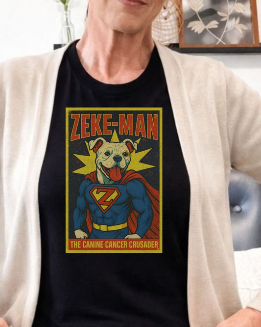 Zeke - Man the Canine Crusader T-shirt - Zeke Squad