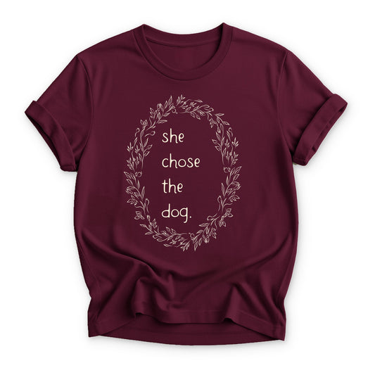 She Chose the Dog Floral T-shirt - Zeke Squad
