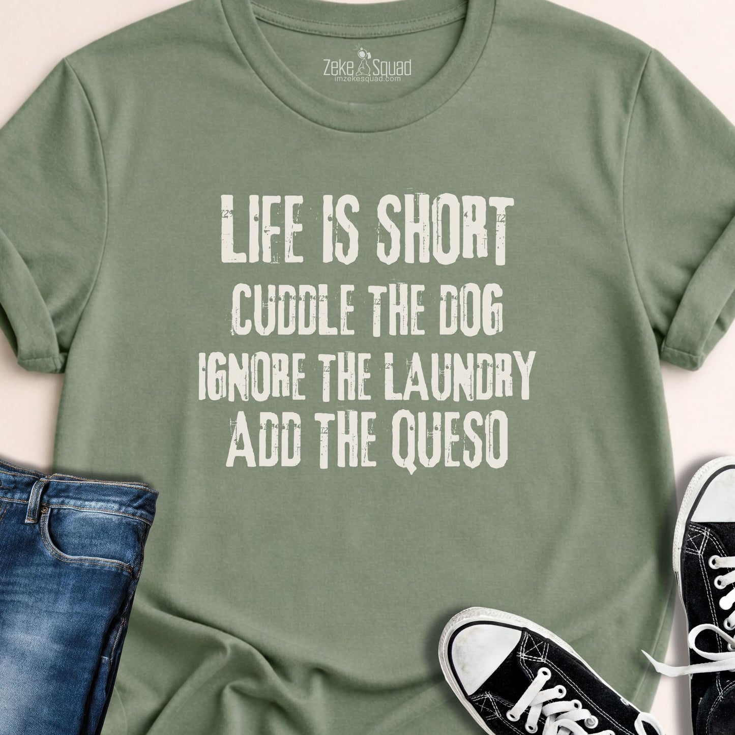 Cuddle the Dog T-shirt - Zeke Squad