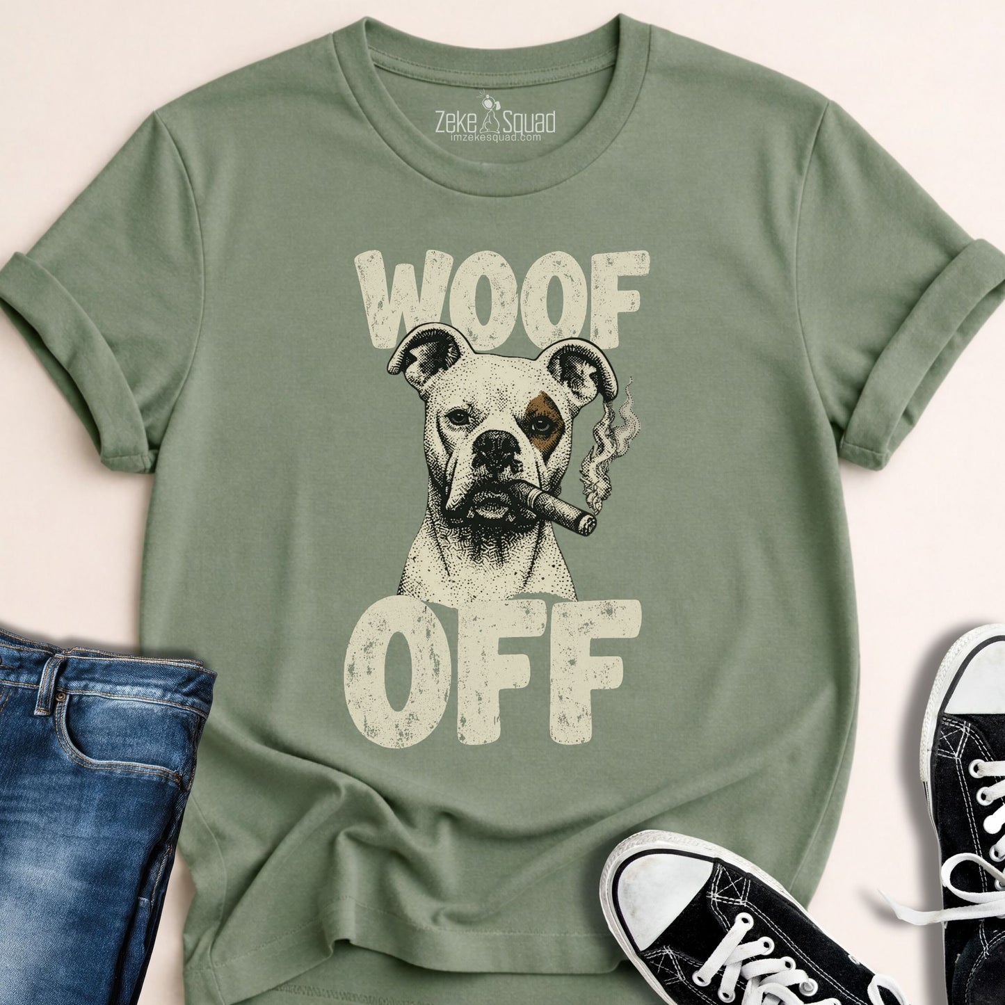 Woof Off ft. Zeke in Business Casual T-shirt - Zeke Squad