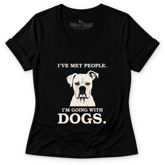 With Dogs Women's V-neck - Zeke Squad