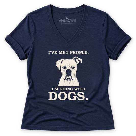 With Dogs Women's V-neck - Zeke Squad