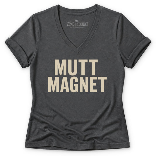 Mutt Magnet Women's V-neck - Zeke Squad