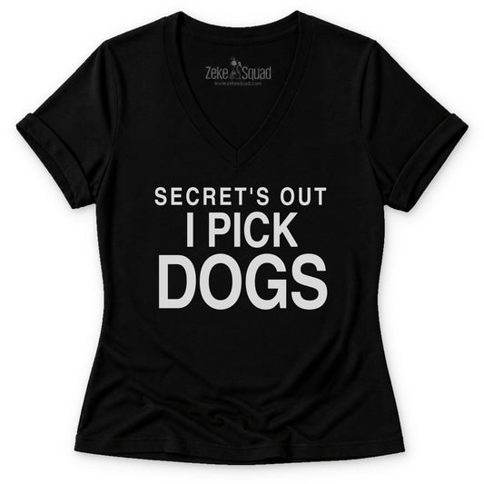 Secret's Out Women's V-neck - Zeke Squad