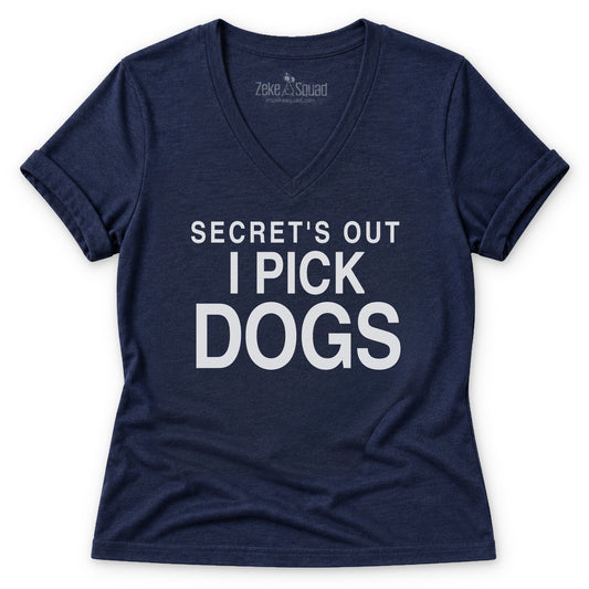 Secret's Out Women's V-neck - Zeke Squad