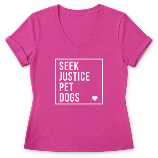 Seek Justice Women's V-neck - Zeke Squad
