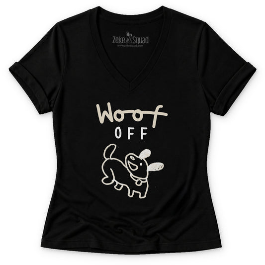 Woof Off Vintage Women's V-neck - Zeke Squad