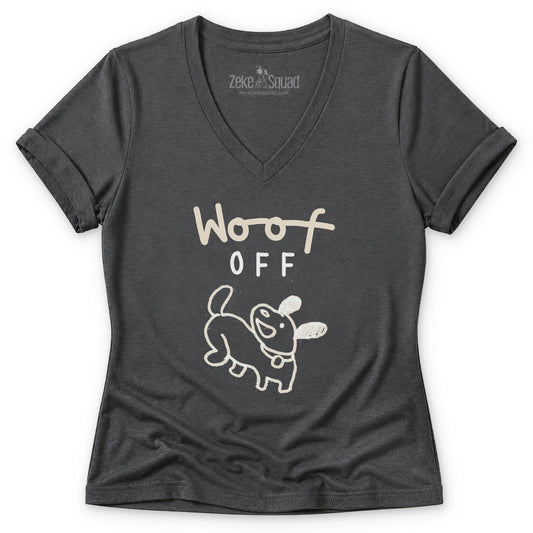 Woof Off Vintage Women's V-neck - Zeke Squad