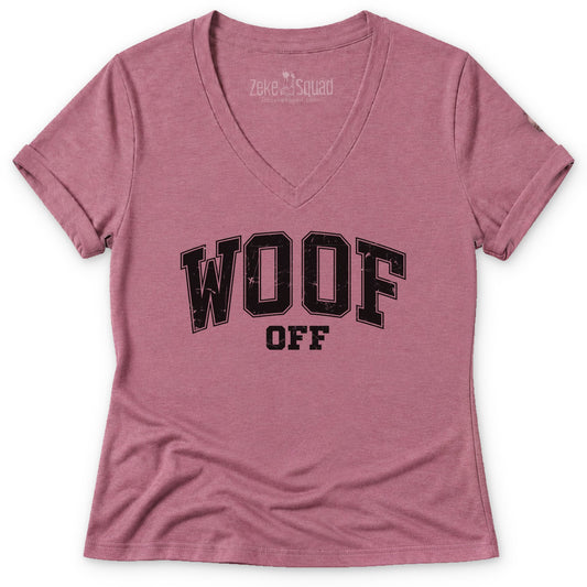 Woof Off Collegiate Women's V-neck - Zeke Squad