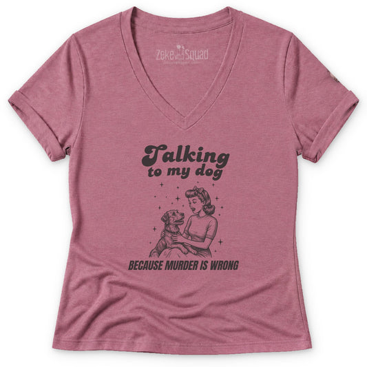 Talking Women's V-neck - Zeke Squad