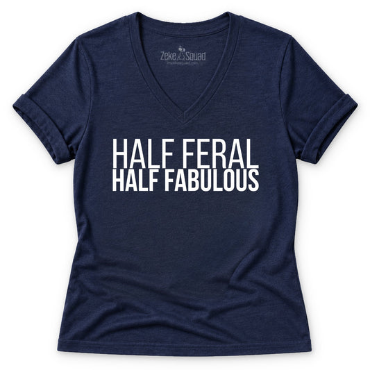 Half & Half Women's V-neck - Zeke Squad