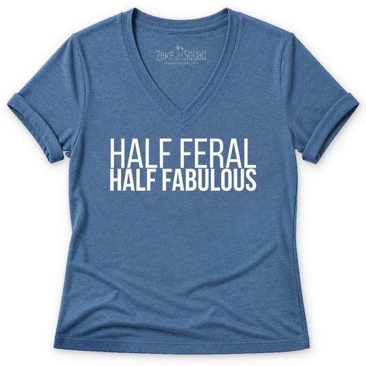Half & Half Women's V-neck - Zeke Squad