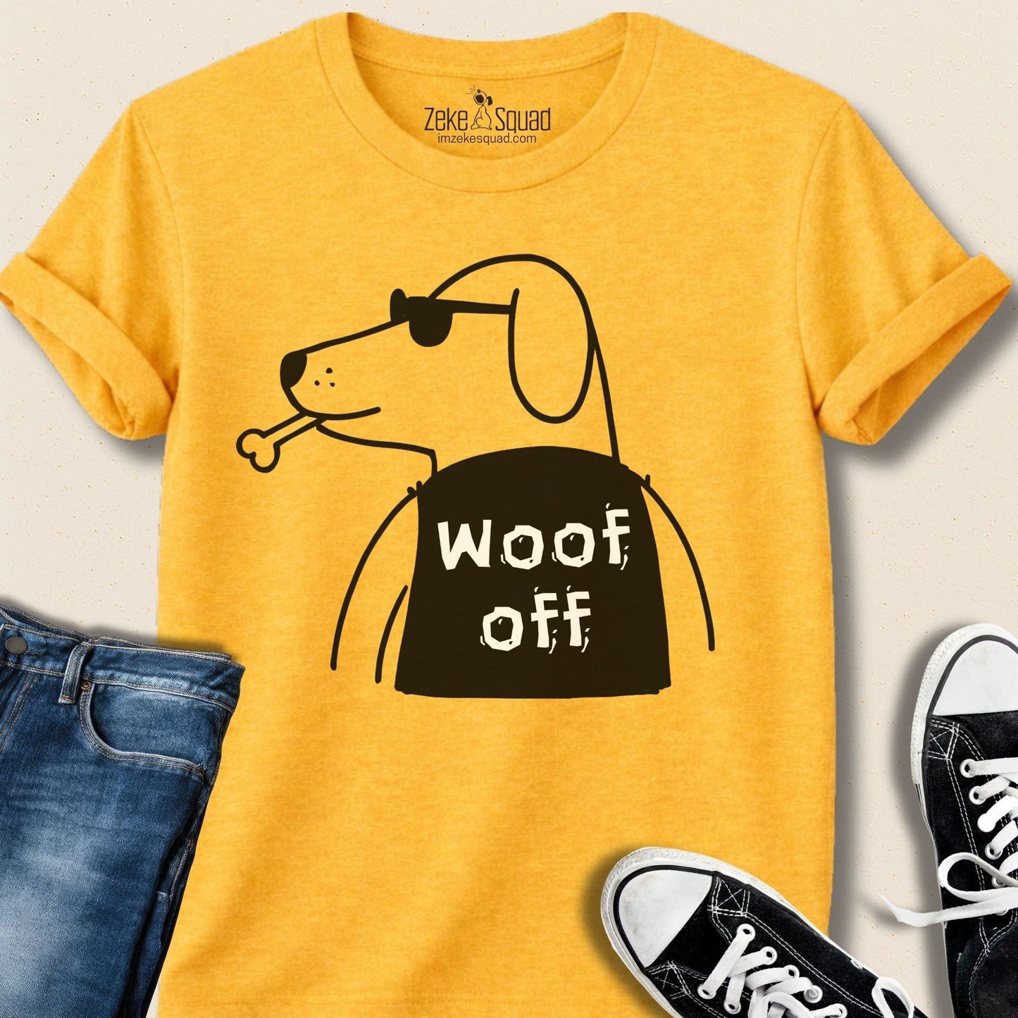 Woof Off Punk Dog T-shirt - Zeke Squad