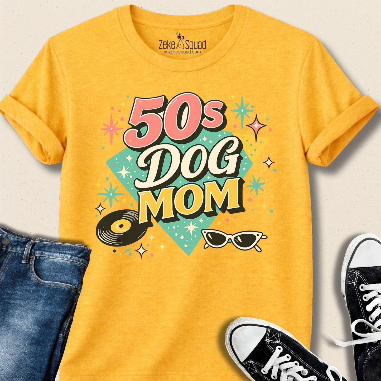 50s Dog Mom T-shirt - Zeke Squad