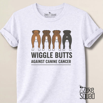 Wiggle Butts Against Canine Cancer T-shirt - Zeke Squad