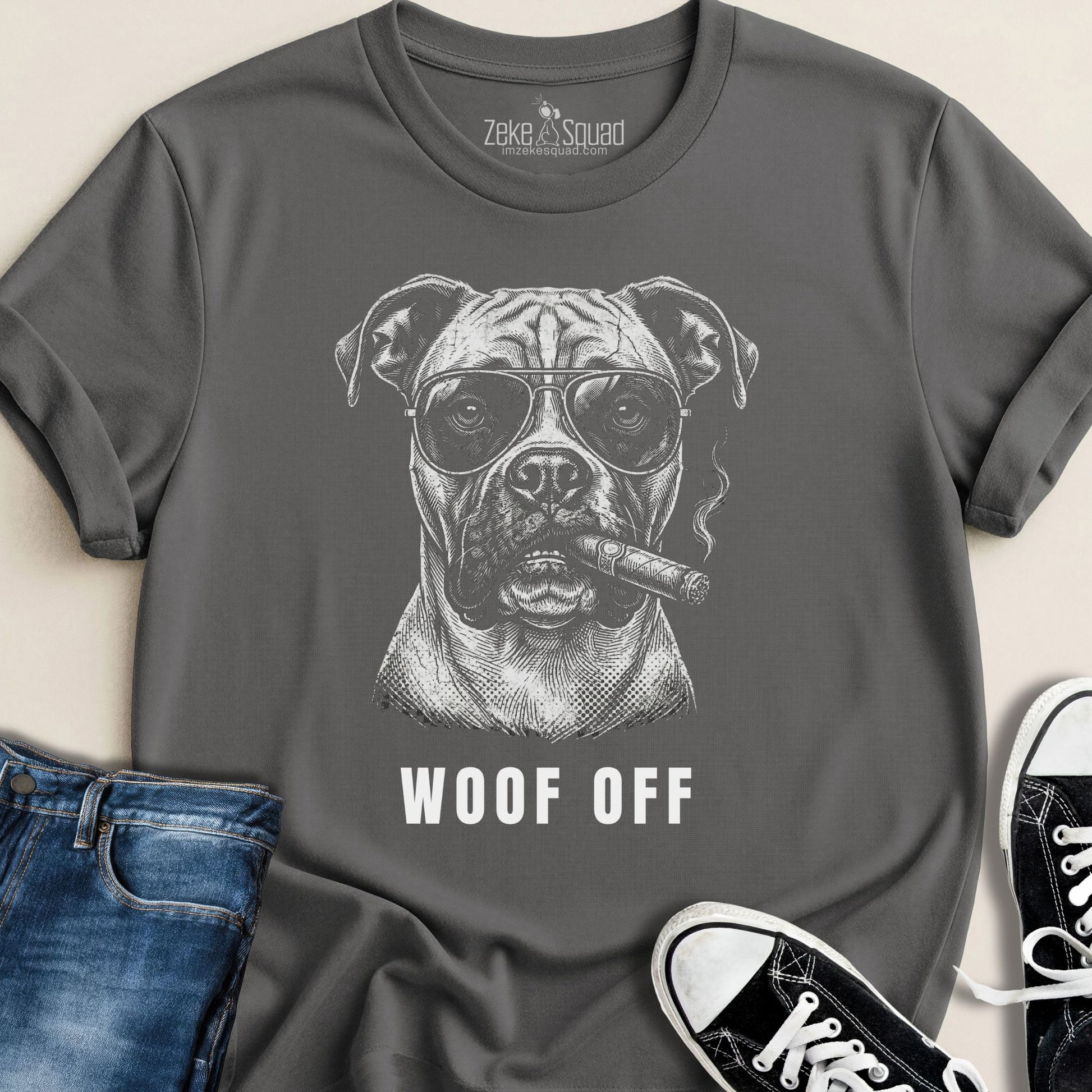 Woof Off Cool Boxer T-shirt - Zeke Squad