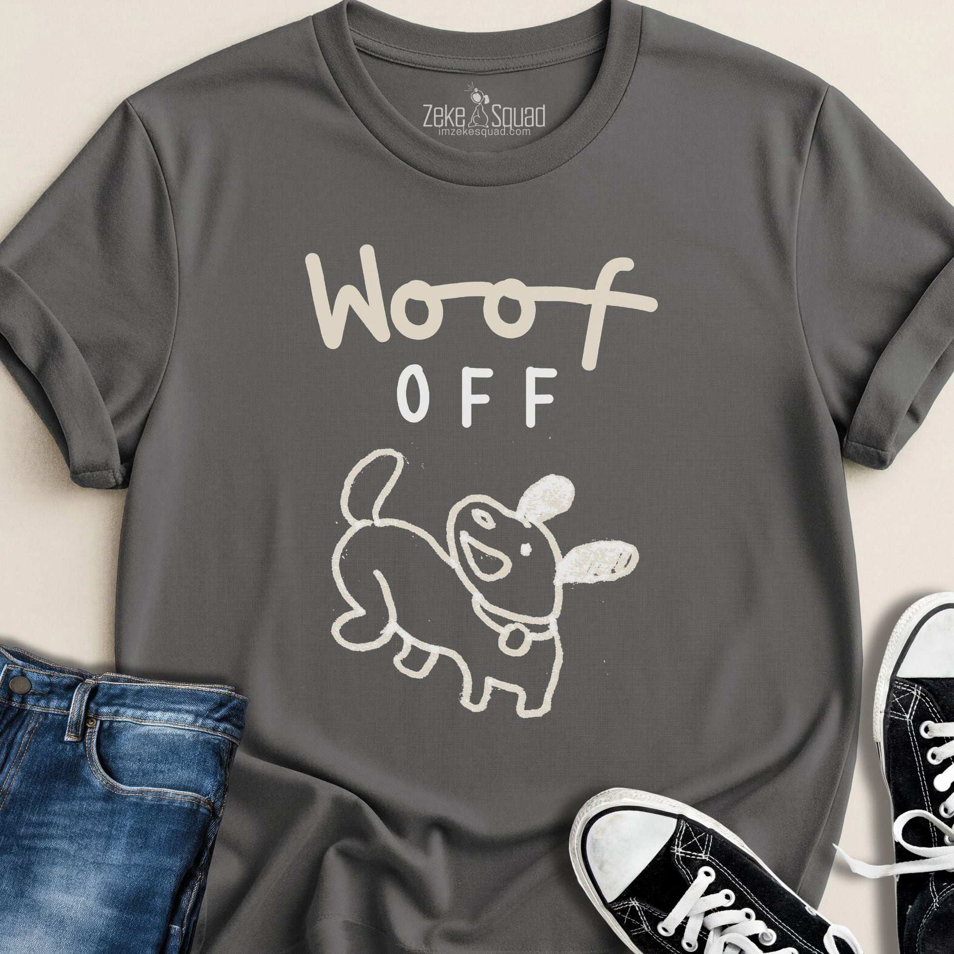 Woof Off Feisty Pup T-shirt - Zeke Squad