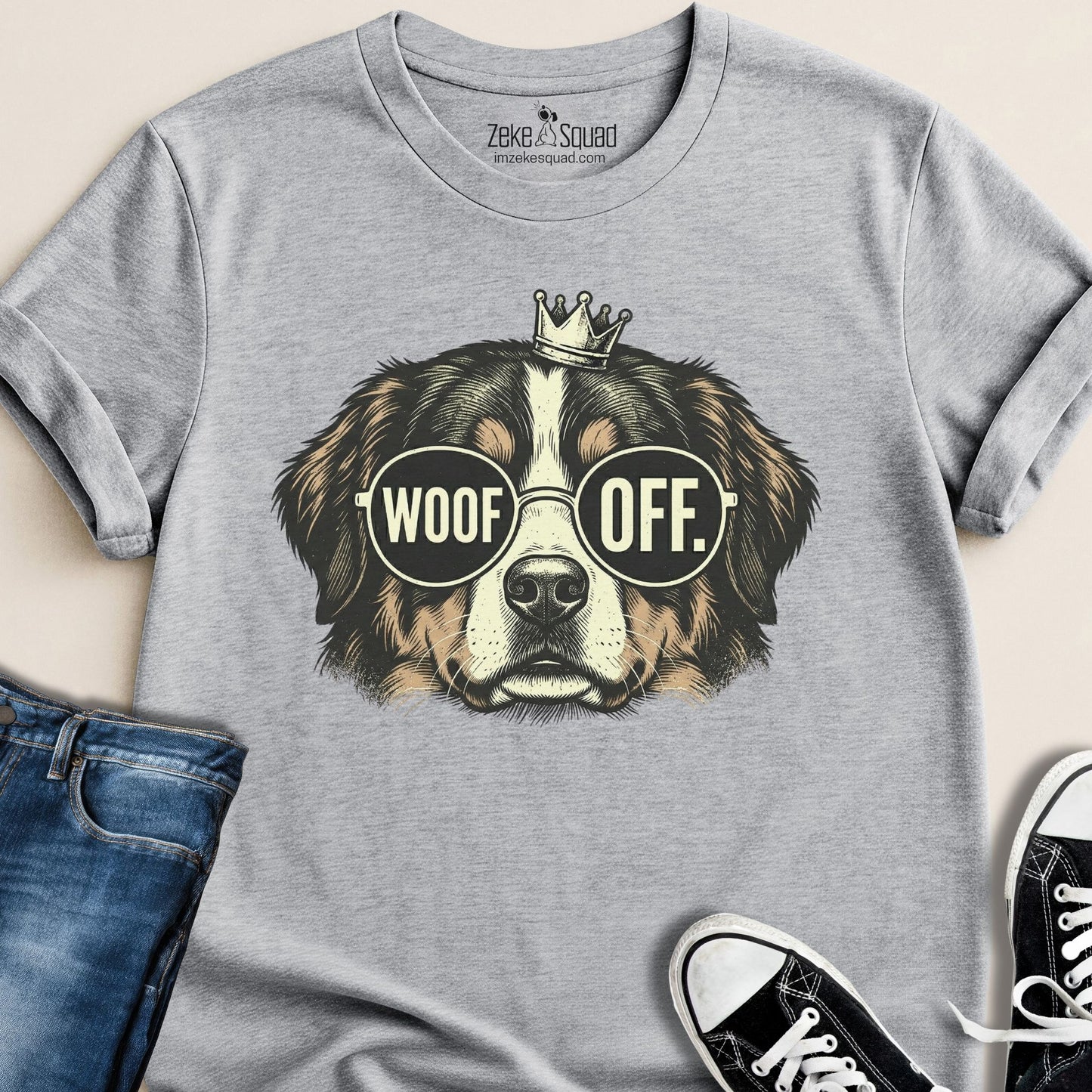 Woof Off Dog Crown T-shirt