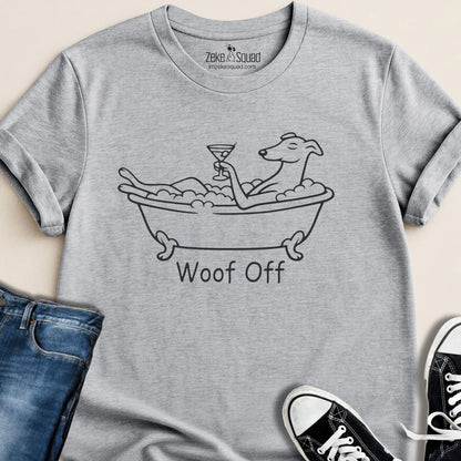 Bubbles. Martini. Woof Off. T-shirt - Zeke Squad