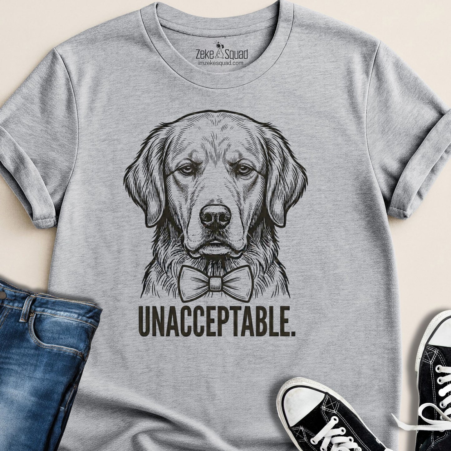 Unacceptable. Dog Person T-shirt - Zeke Squad
