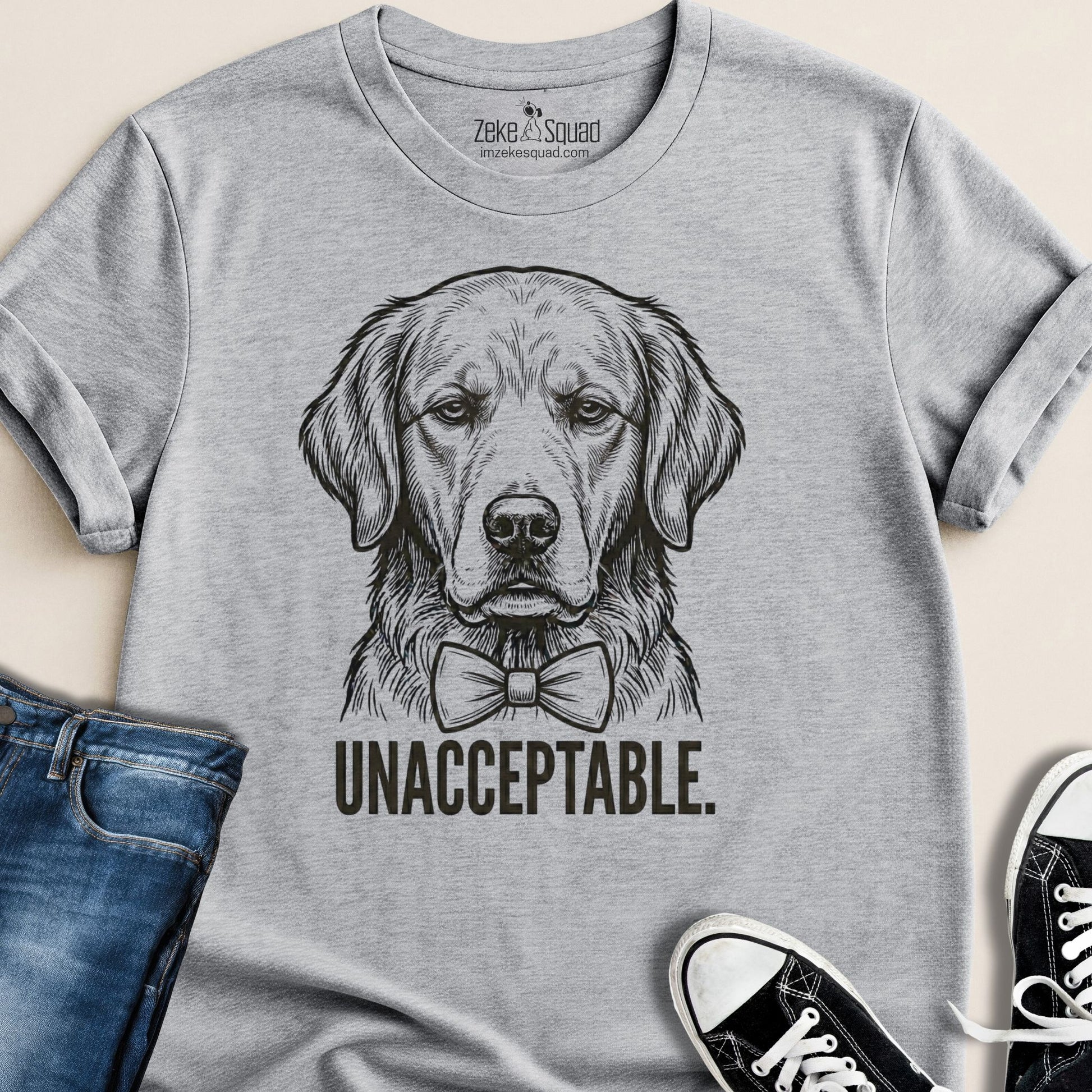 Unacceptable. Dog Person T-shirt - Zeke Squad