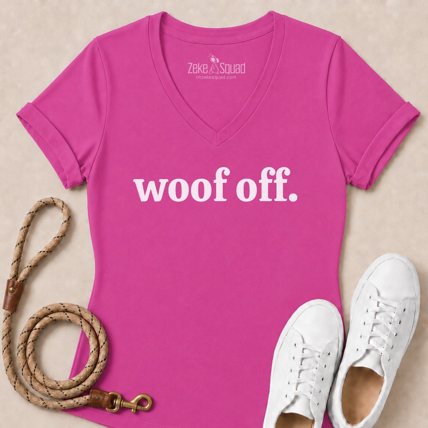 Woof Off Women's V-Neck T-Shirt