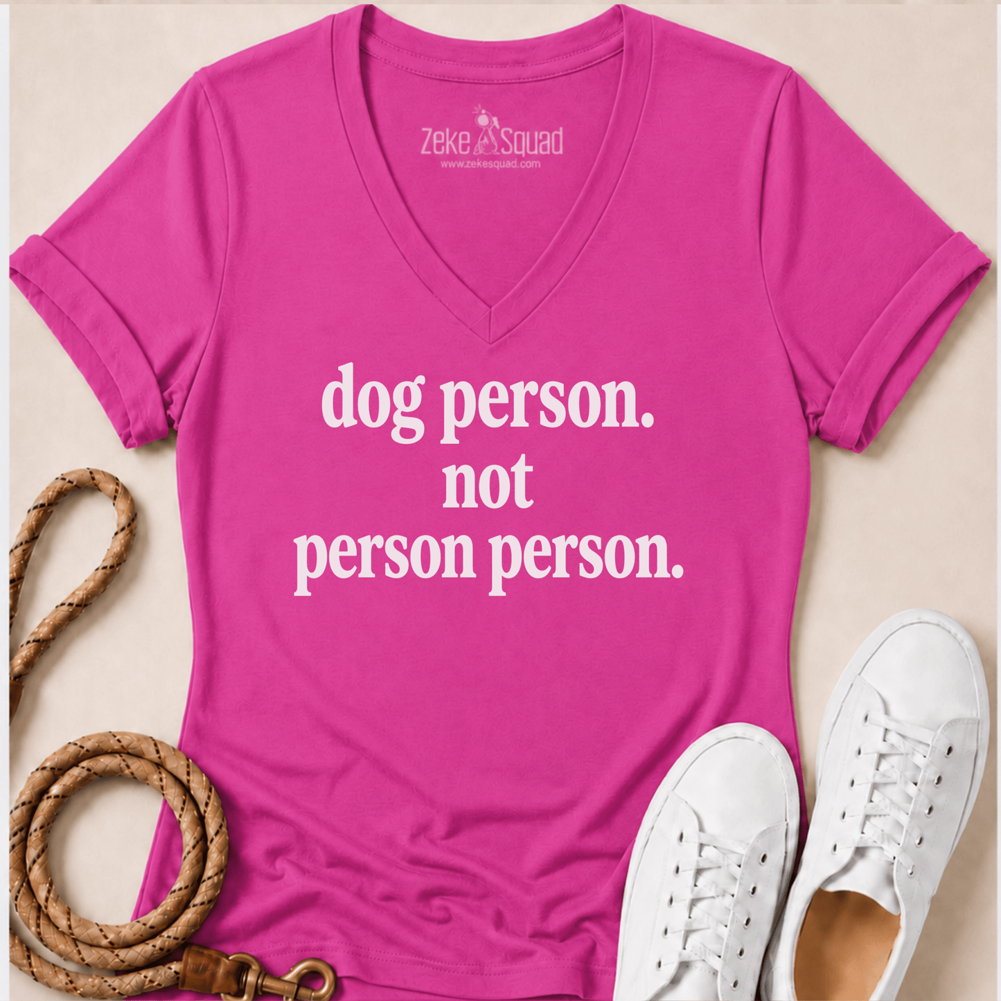 Dog Person. Not Person Person V-neck - Zeke Squad