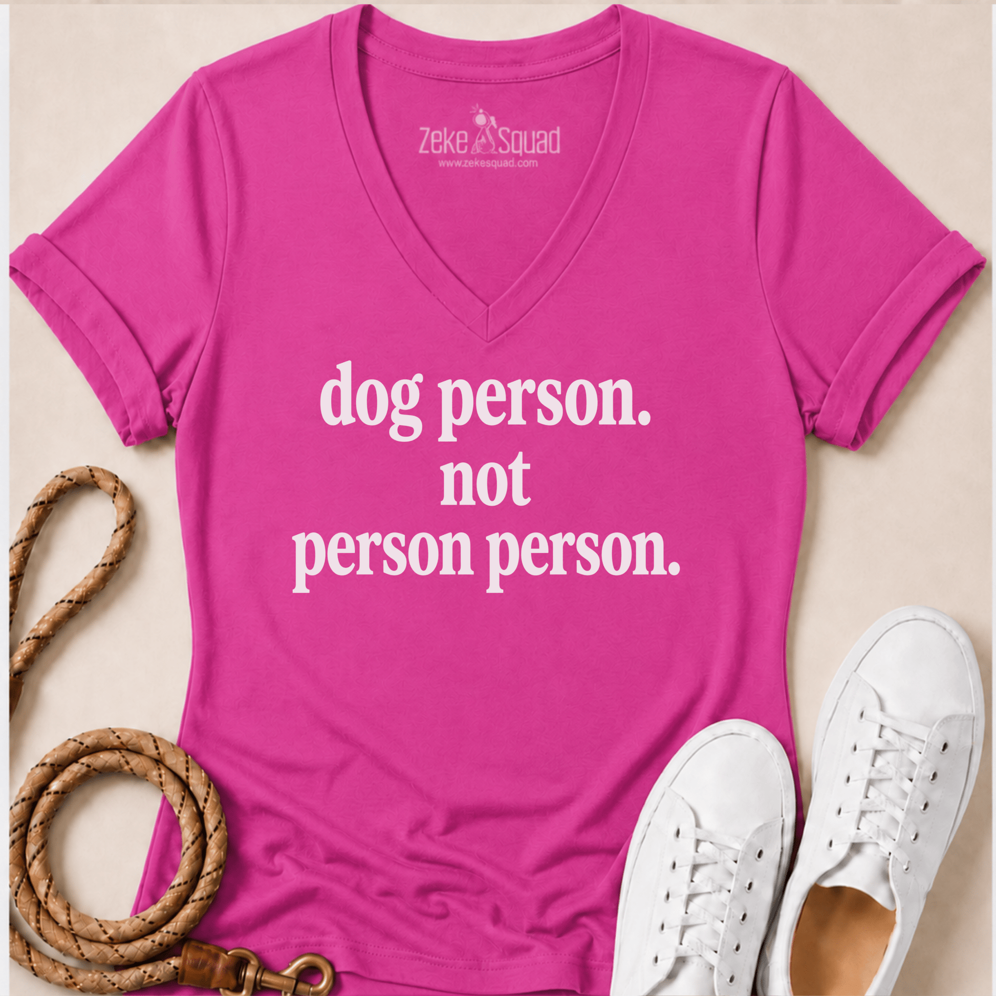 Dog Person. Not Person Person V-neck - Zeke Squad