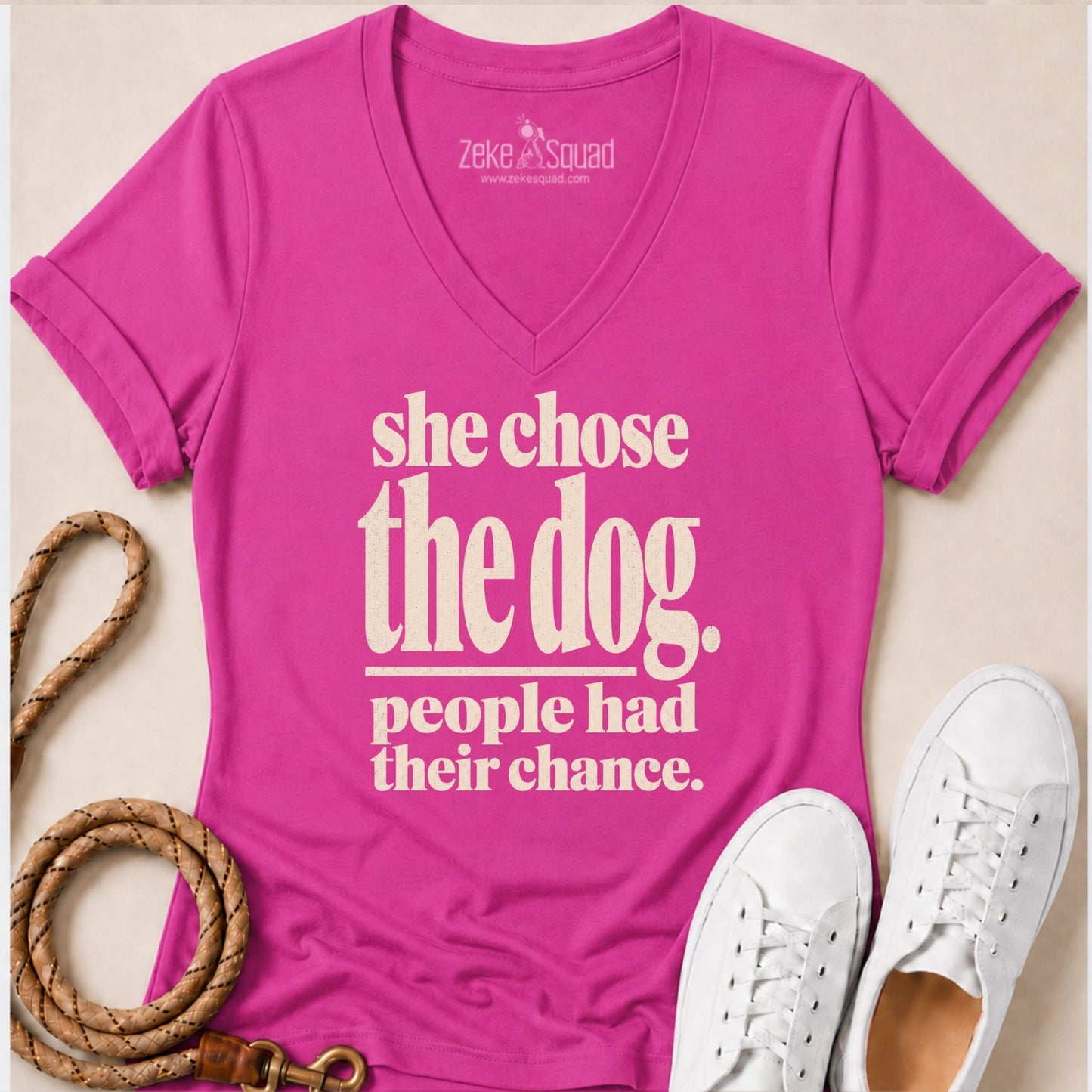 She Chose the Dog. People Had Their Chance V-Neck