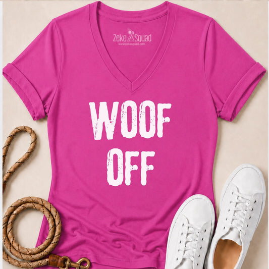 Woof Off Grunge Women's V-neck